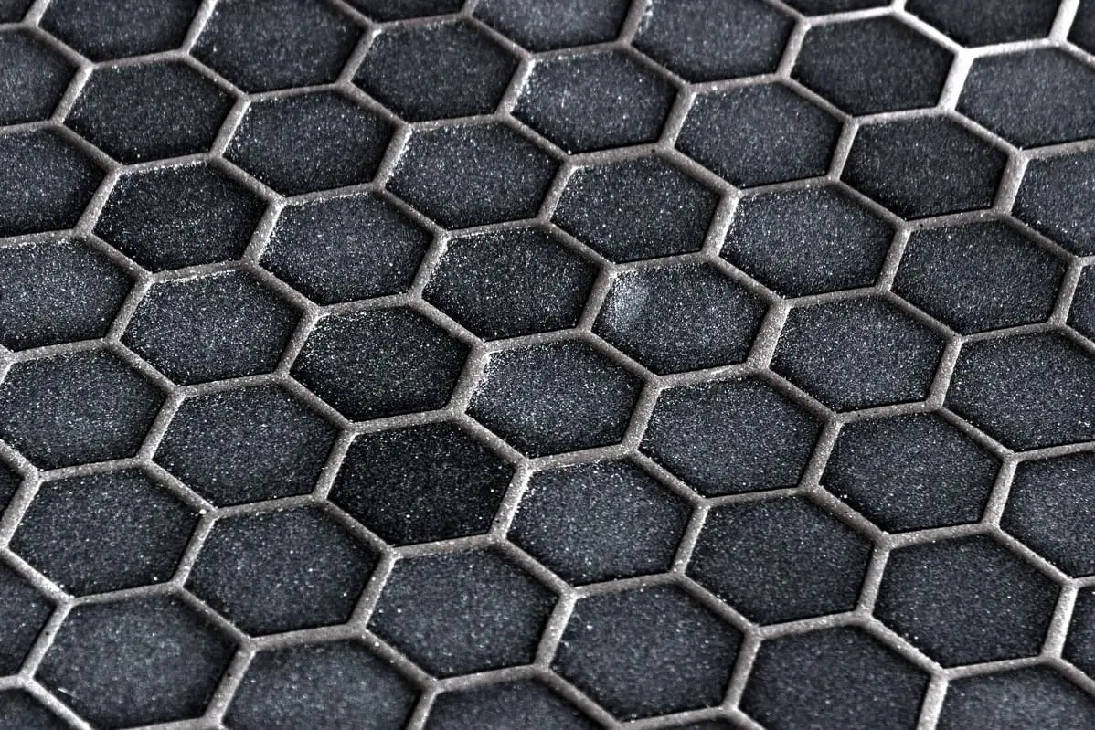 Hexagonal mosaic tiles